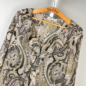 Cato Ruffle Paisley Y2K Style Top Blouse Womens XL Fairycore Romantic